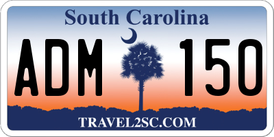 SC license plate ADM150