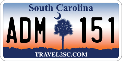 SC license plate ADM151