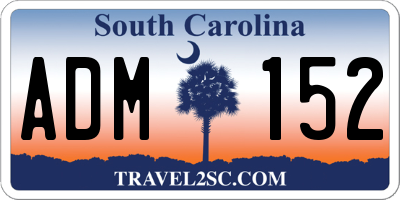 SC license plate ADM152