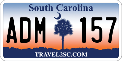 SC license plate ADM157