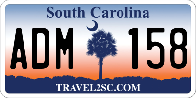 SC license plate ADM158