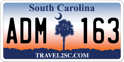 SC license plate ADM163