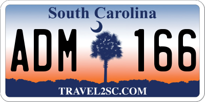 SC license plate ADM166