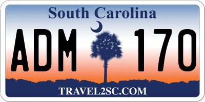 SC license plate ADM170