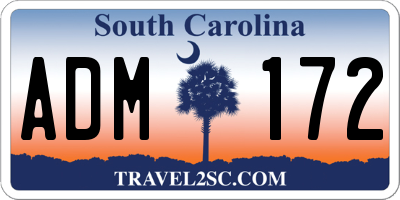 SC license plate ADM172