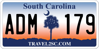 SC license plate ADM179