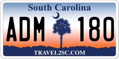 SC license plate ADM180