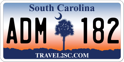 SC license plate ADM182