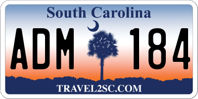 SC license plate ADM184