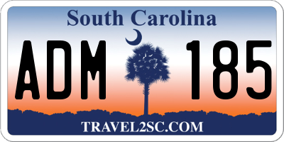 SC license plate ADM185