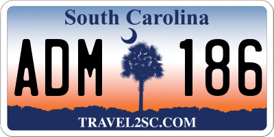 SC license plate ADM186