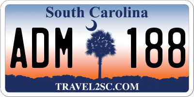 SC license plate ADM188