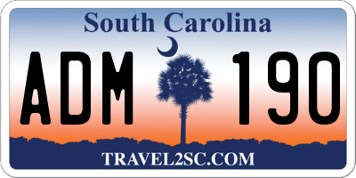 SC license plate ADM190