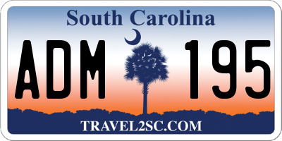 SC license plate ADM195
