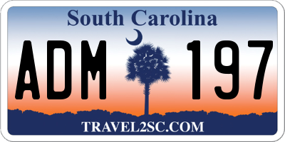 SC license plate ADM197