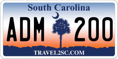 SC license plate ADM200