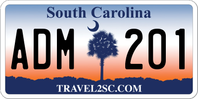 SC license plate ADM201