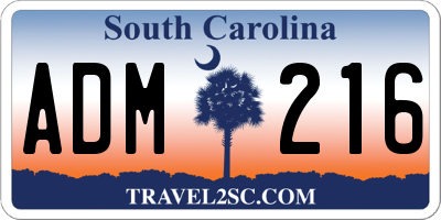 SC license plate ADM216
