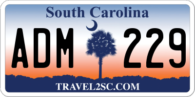 SC license plate ADM229