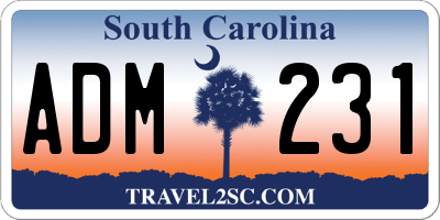 SC license plate ADM231