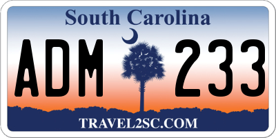SC license plate ADM233