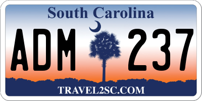 SC license plate ADM237