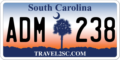 SC license plate ADM238