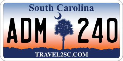 SC license plate ADM240