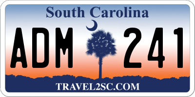SC license plate ADM241