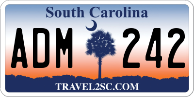 SC license plate ADM242