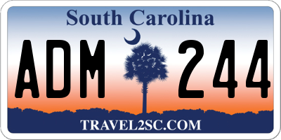 SC license plate ADM244