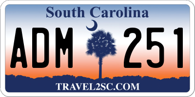 SC license plate ADM251