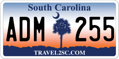 SC license plate ADM255