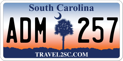 SC license plate ADM257