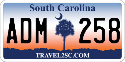 SC license plate ADM258