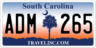 SC license plate ADM265