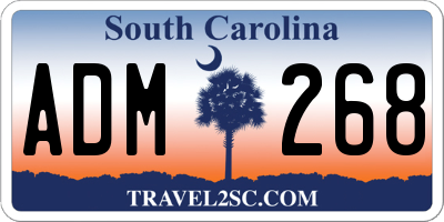 SC license plate ADM268