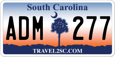 SC license plate ADM277