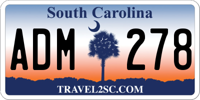 SC license plate ADM278