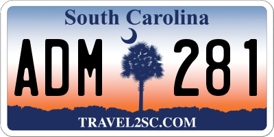 SC license plate ADM281