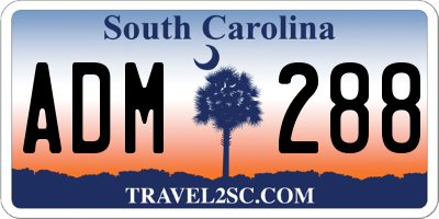 SC license plate ADM288