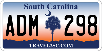SC license plate ADM298