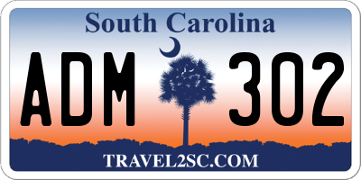 SC license plate ADM302