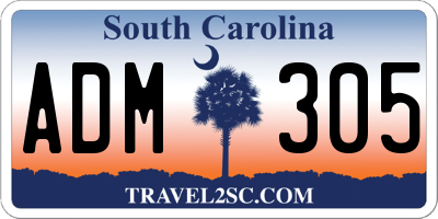 SC license plate ADM305