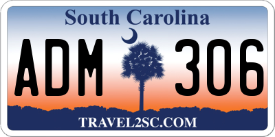 SC license plate ADM306