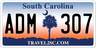 SC license plate ADM307