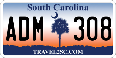 SC license plate ADM308