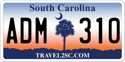 SC license plate ADM310