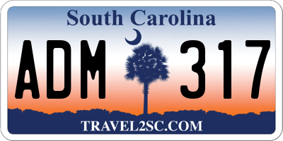 SC license plate ADM317
