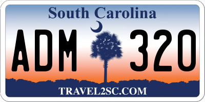 SC license plate ADM320
